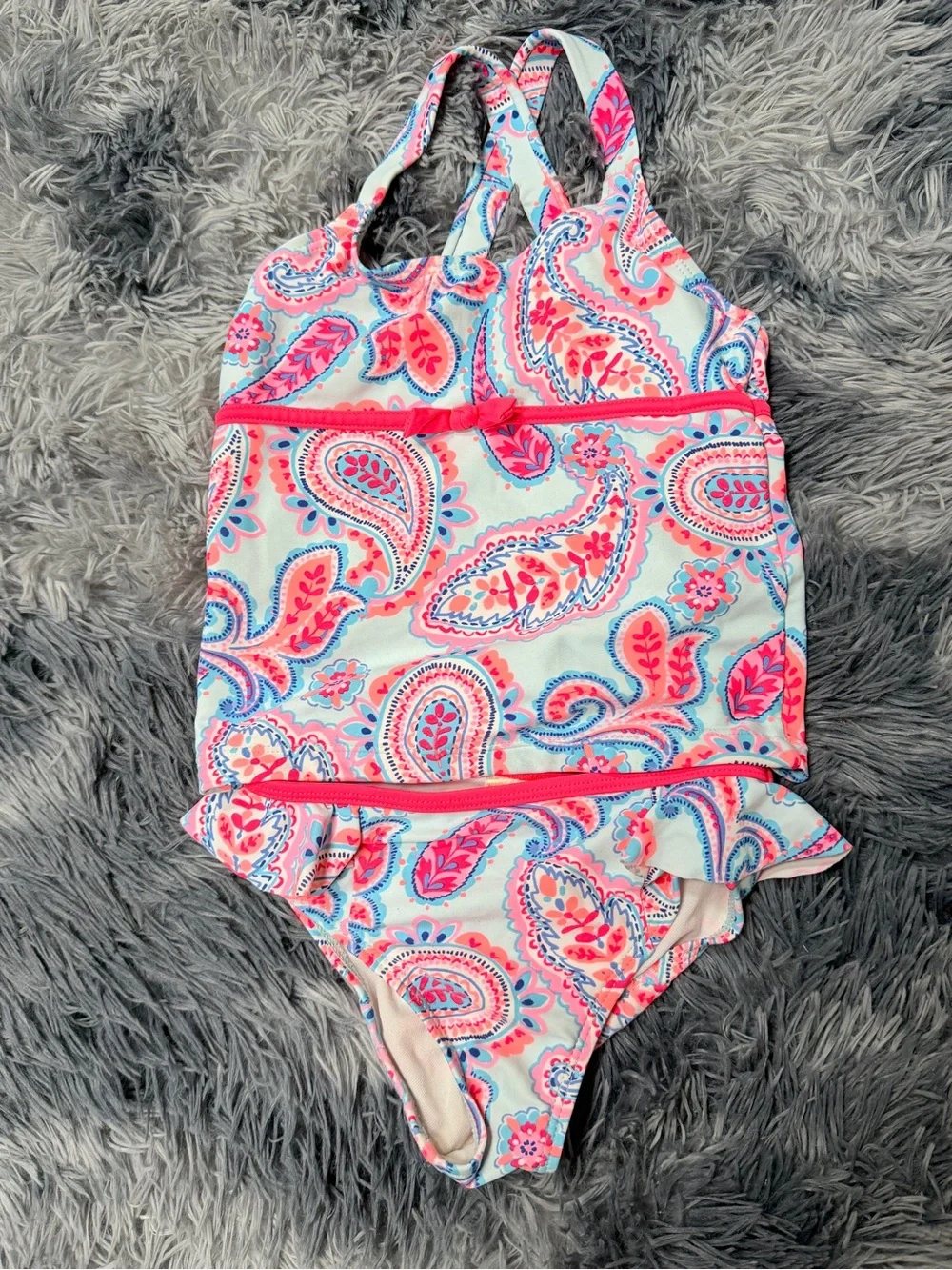 OshKosh B’Gosh Paisley tankini bathing suit set Swimsuit girls 3T Bright